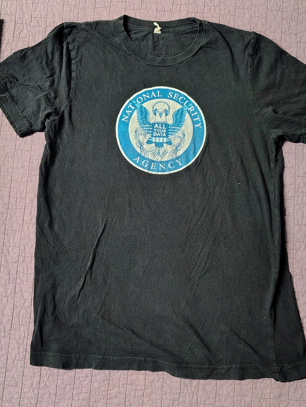 ​EFF Electronic Frontier Foundation T-Shirt Mens Black NSA Mass Surveillance